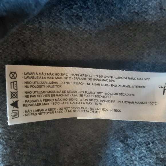 Sacoor Brothers Blue Cozy Soft Wool Blend Sweater, Half Zip - Picture 14 of 15